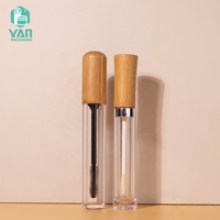 YAN Packaging – Tube vide de luxe en plastique ABS de 5 ml avec bouchon brosse en bambou, cylindre pour mascara, rouge à lèvres liquide mat