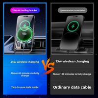 Support de téléphone de voiture magnétique puissant avec lumière colorée, rotation à 360 degrés, charge sans fil super rapide QI2.2 25W, plastique, pour grille d'aération, 2025