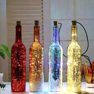 แก้วไวน์ทรงกลมปากแคบยาว สีสันสดใส พร้อมไฟ LED กระพริบ สำหรับขายส่ง พร้อมจุกไม้ก๊อก - Product Image 1