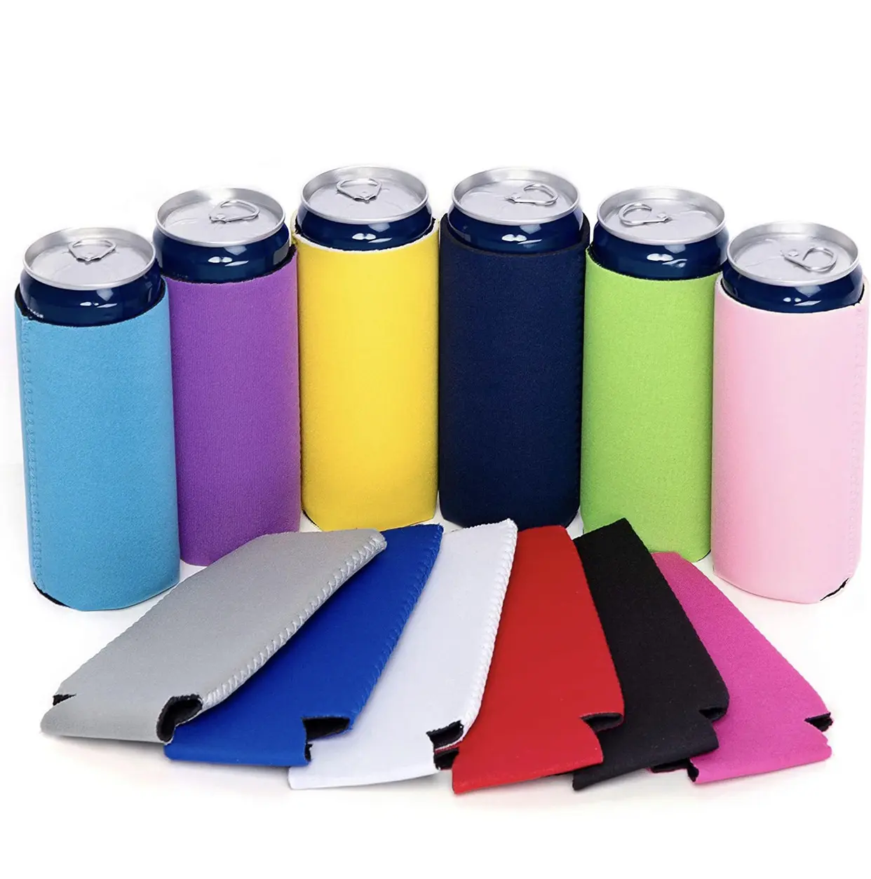 Custom Neoprene Soft Can Cooler Beverage Beer Sleeve For Party Blank Sublimation Print Insulated 12Oz 16Oz Slim Drink Cooler