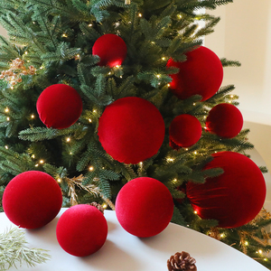 Boule <span class=keywords><strong>de</strong></span> Noël rouge en mousse <span class=keywords><strong>de</strong></span> qualité, personnalisable, pour décorations d'arbre <span class=keywords><strong>de</strong></span> Noël, en stock, vente directe d'usine chinoise - Product Image 1