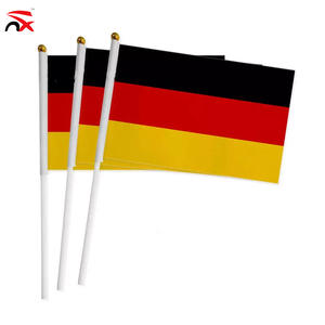 Drapeau allemand à main en gros, 14*21CM, petit drapeau allemand miniature à agiter pour la fête nationale, les élections - Product Image 2