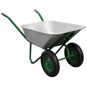 Construction Wheelbarrow with 2 wheels With Deep Tray Wb6418S Strong And Easy To Assmble