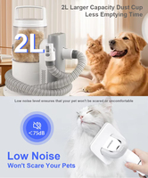 Aspirateur pour animaux de compagnie 5 en 1 à forte aspiration, kit de nettoyage pour animaux de compagnie à faible bruit pour l'élimination quotidienne des poils d'animaux