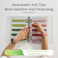 Fine Glitter Acrylique Nail Storage Album Couleur Échantillon Affichage Livre Ongles Conseils Couleur Affichage Livre pour Nail Art Préforme Outil