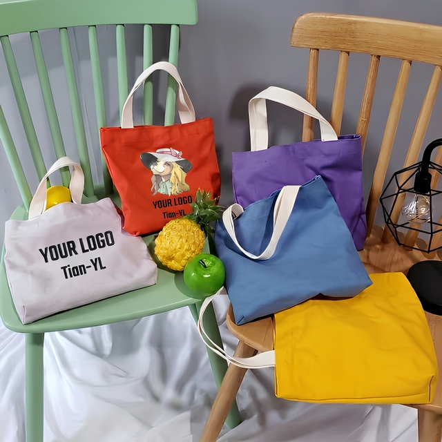 Organic Reusable Cotton Canvas Tote Bag Eco-friendly Shopping Bag Wholesale Grocery Bag for Sustainable Life Custom Logo
