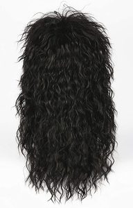 Pelucas negras para hombre, <span class=keywords><strong>disfraz</strong></span> de <span class=keywords><strong>Halloween</strong></span>, Punk, Heavy Metal Rocker, peluca rizada larga - Product Image 6