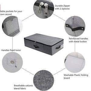 ถุงเก็บของใต้เตียงแบบพับได้ คุณภาพดี แพ็ค 2 ชิ้น ผ้าทนทาน มีซิป ซักได้ - Product Image 4