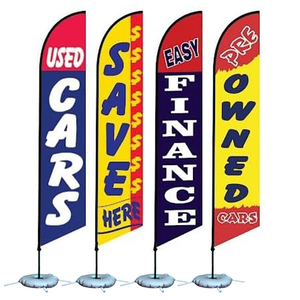 Cheap Single Side Custom Garden Advertising Used Car Save Custom Advertising Flags Printed Feather Banner Flag Kit