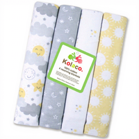 Couverture en flanelle de coton pour nouveau-né, lot de 4 pièces, chaque pièce mesure 76*102 cm, douce pour la peau