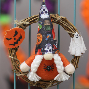 Decoraciones de Guirnalda de Gnomos de Halloween para Interiores y Exteriores, Adorno Colgante para Puerta o Pared con Forma de Flor, Decoración para Fiestas HX-2253 - Product Image 4