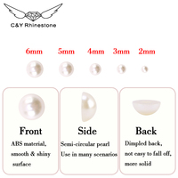 Manik-manik Mutiara Setengah Bulat Warna Beige Putih Ukuran Campuran 2MM untuk Hiasan Kuku, Ponsel, dan Perhiasan DIY