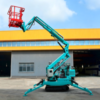 Mini-élévateur araignée Longqing LQ-100, faible bruit (50 dB), double câble en acier, tuyau hydraulique, verrouillage automatique, machine de levage sécurisée, 14,2 m