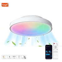 Lámpara de Techo LED Inteligente TUYA con Motor DC, Diseño sin Aspas con Cambio de Color RGB, 20000 Horas de Vida Útil para Dormitorio - Más Vendida