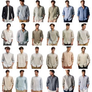 Camicie traspiranti di alta qualità da <span class=keywords><strong>spiaggia</strong></span> a maniche lunghe stampate a righe da uomo camicie Casual per gli uomini - Product Image 3