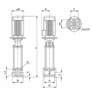 Bomba Multietapa Vertical Multivert MVI Serie 3209 de Acero Inoxidable para Uso Industrial y Comercial - Product Image 5