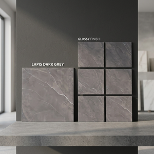 Azulejos de Porcelana Pulida Esmaltada Gris Lapis Oscuro 800x800mm, Efecto Mármol Ónix Oscuro, Cerámica para Pisos - Product Image 1