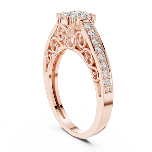 Anillo de Diamantes en Oro Rosa, Hermosa y Elegante Joya Brillante para Mujer, Perfecta para Bodas, Compromisos y Regalos Especiales - Product Image 1