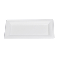 Assiette de canne à sucre rectangulaire jetable 10IN * 5IN Vaisselle biodégradable Assiette à dîner en bagasse pour rassemblements écologiques