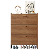 Meuble à chaussures moderne et minimaliste en bois, multi-niveaux, pour entrée, design fin et peu encombrant, vente en gros, direct usine