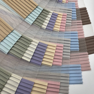 YUCHANG Seven <strong>Small</strong> Folds Roller <strong>Blinds</strong> Fabric 100%polyester zebra <strong>Blinds</strong> - Product Image 1