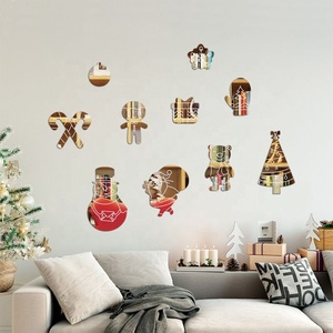 Espejo autoadhesivo de árbol de copos de nieve, pegatina acrílica decorativa para el hogar, de Papá Noel, Navidad, novedad de fábrica - Product Image 2