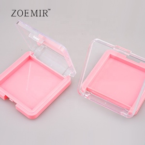 Contenitore per ombretto monocromatico quadrato compatto con coperchio trasparente e personalizzato in plastica vuota - Product Image 3