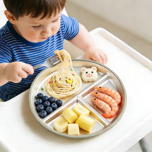 Plato Dividido para Bebé de Acero Inoxidable 304 Libre de BPA con Base de Silicona con Succión, Plato de Alimentación para Niños Pequeños con Doble Pared Aislante - Product Image 2