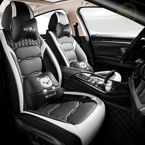Set Completo di Lusso 9 Pezzi <span class=keywords><strong>Coprisedili</strong></span> Auto <span class=keywords><strong>Universali</strong></span> in Pelle Traspirante Impermeabile 5D per Tutte le Stagioni con Logo Personalizzato - Product Image 3