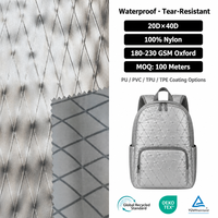 Tissu Oxford tissé à carreaux 100% nylon avec revêtement PU/PVC imperméable et coupe-vent pour tentes et sacs (filles et garçons)