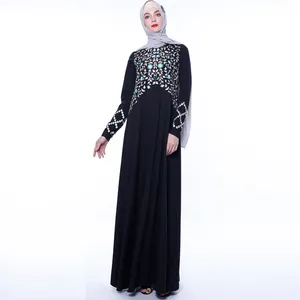 Latest Fashion Muslim Dress New Designs Stripe Muslim Women Formal Abaya