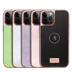 Custodia per cellulare con <span class=keywords><strong>Cover</strong></span> posteriore in pelle <span class=keywords><strong>nera</strong></span> con grana di bambù con cornice elettrolitica per <span class=keywords><strong>iphone</strong></span> serie <span class=keywords><strong>11</strong></span> e 12 - Product Image 1