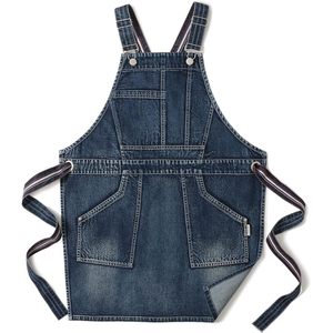 Jeanerlor <b>Denim</b> Work <b>Apron</b> Unisex Cotton Abrasion Resistant For Men And Women - Product Image 4