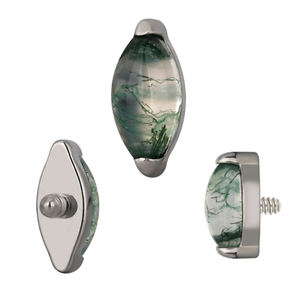 Mode Helix Oorbel Labret Piercing Sieraden Eeuwige Astm F136 Titanium 16G Mos Agaat Steen Lip Neus Ringen Body Sieraden Gzn - Product Image 6