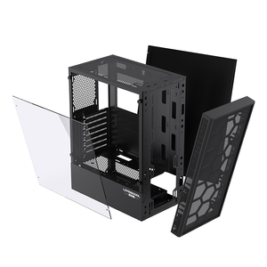 Lovingcool กรอบด้านหน้าเป็นตาข่ายกระจกนิรภัย, เคสซีพียูสำหรับเล่นเกม Atx Micro ATX <span class=keywords><strong>Mini</strong></span> <span class=keywords><strong>ITX</strong></span> PC - Product Image 5