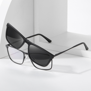 MS 91752 2026 Montura <span class=keywords><strong>de</strong></span> <span class=keywords><strong>Gafas</strong></span> <span class=keywords><strong>de</strong></span> Sol Clásicas con Clip Magnético Frontal, Lentes Ópticas Polarizadas <span class=keywords><strong>de</strong></span> Moda, Lentes Tácticas para Usar sobre <span class=keywords><strong>Gafas</strong></span> Graduadas - Product Image 3