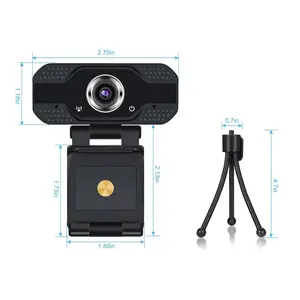 Webcam komputer USB full hd 1080P 720P, kamera Web untuk konferensi Video, mendukung tripod
