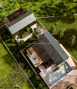 Maisons modulaires préfabriquées de 2 étages avec terrasse Maisons de vacances Maisons de vacances Maison préfabriquée de 3 chambres et salon Maison de jardin - Product Image 4