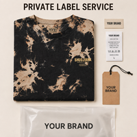 T-shirt tie-dye personnalisé fait main pour homme, coupe oversize, en coton, avec motif graphique, style streetwear, noir, vintage, marque privée, fabricant OEM ODM