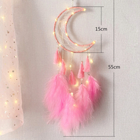 LED Bohème Attrape-Rêves Lune Design Fait Main Artisanat Traditionnel Ornement Mural Art Suspendu Décoration Maison Chambre Cadeau de Mariage