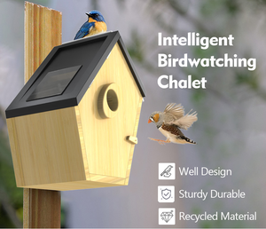 Maison d'oiseau intelligente mangeoire caméra 5MP HD sans fil extérieur maison d'oiseau en bois Wifi avec - Product Image 2