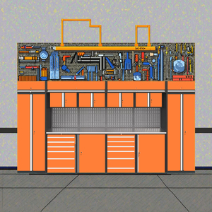 Tùy chỉnh OEM Hỗ trợ màu đen Heavy-Duty nhà để xe bàn làm việc với lớn mới có thể tháo rời công cụ Tủ hội thảo Máy Trạm - Product Image 4