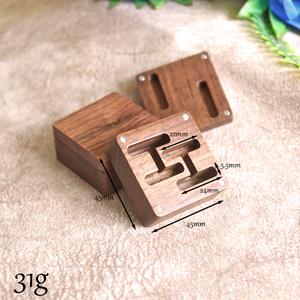 Set di <span class=keywords><strong>gemelli</strong></span> Vintage Mini 45mm da viaggio in legno naturale <span class=keywords><strong>per</strong></span> un paio - Product Image 4