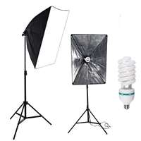 Kit de Studio Photo Professionnel d'Usine avec Trépied, Boîte Diffuseur Souple 60x90 cm, Réflecteur et Fonds