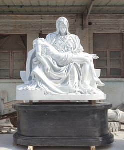 Statue religieuse sculptée à la main en marbre naturel pour cimetière, représentant <span class=keywords><strong>Marie</strong></span> et Jésus - Product Image 3