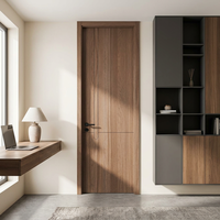 Porte en bois moderne HDF MDF pour chambre et villa, étanche, performance supérieure, surface finie, ouverture manuelle