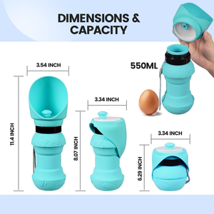 Bouteille d'eau portable pour chien, produits en gros, bouteille d'eau pliable en silicone de qualité alimentaire pour animaux de compagnie, pour l'extérieur - Product Image 2