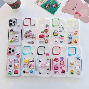 Vui Vẻ 3D Dễ Thương Ít Thỏ Phim Hoạt Hình TPU + PC Chống Sốc Không Thấm Nước Điện Thoại Di Động Trường Hợp Đối Với 14/15/16 Pro/Max - Product Image 1