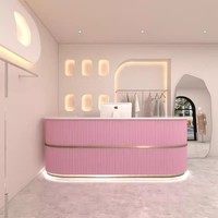 Bureau de Réception Minimaliste Tendance et Connu sur Internet pour Salons de Beauté et Magasins de Vêtements, Comptoir Stylé avec Bar de Salon pour Design de Boutique