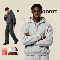 Sweat à capuche streetwear coupe ample en tissu thermique, doublé polaire, coupe courte brossée